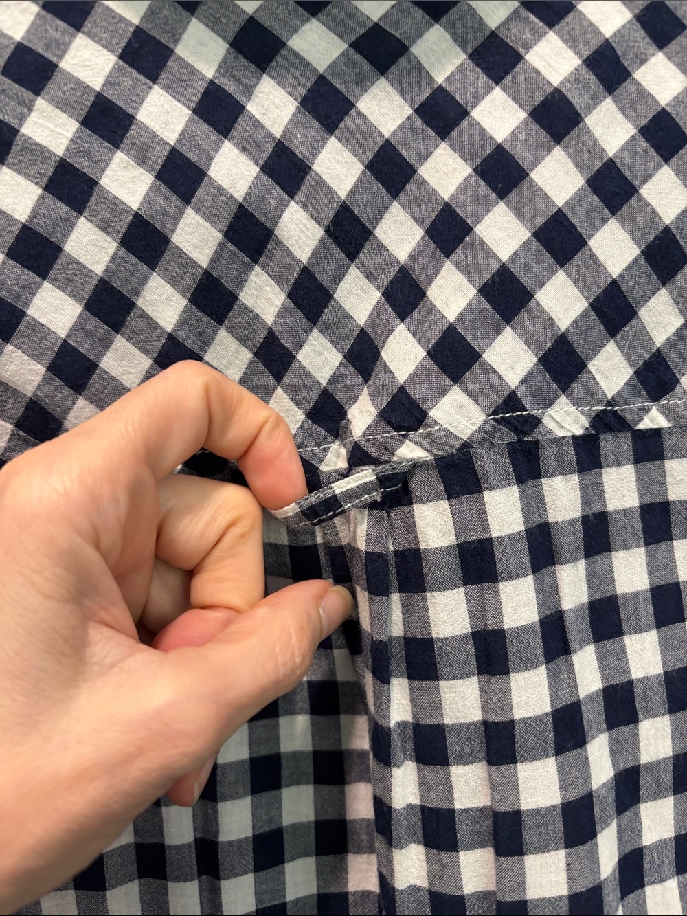 J.Crew Boy Shirt Navy White Gingham Plaid Button Down Cotton Size 8 - Picture 11 of 14